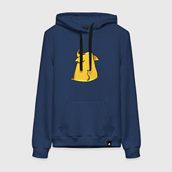 Толстовка-худи хлопковая женская Желтый слон обиделся, цвет: тёмно-синий
