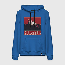 Толстовка-худи хлопковая женская Rodman hustle, цвет: синий