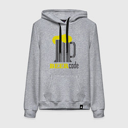 Толстовка-худи хлопковая женская Пивной код, цвет: меланж