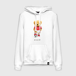 Толстовка-худи хлопковая женская Kick off, цвет: белый