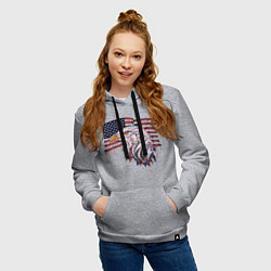 Толстовка-худи хлопковая женская American eagle, цвет: меланж — фото 2
