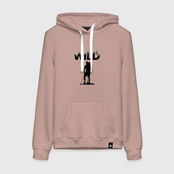 Толстовка-худи хлопковая женская Туризм - дикий мир, цвет: пыльно-розовый