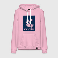 Толстовка-худи хлопковая женская Тоторо и друзья, цвет: светло-розовый