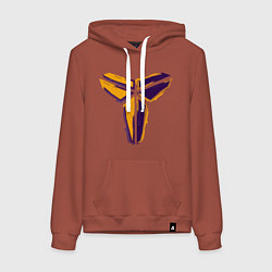 Толстовка-худи хлопковая женская Kobe logo, цвет: кирпичный