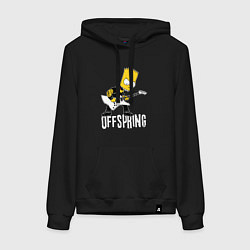 Толстовка-худи хлопковая женская Offspring Барт Симпсон рокер, цвет: черный