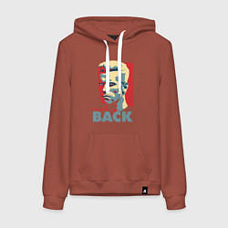 Толстовка-худи хлопковая женская Терминатор арт, цвет: кирпичный