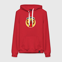 Толстовка-худи хлопковая женская Banban, цвет: красный