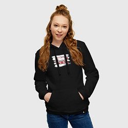 Толстовка-худи хлопковая женская Рок тяжелая музыка, цвет: черный — фото 2