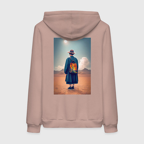 Женская толстовка-худи Японская девушка под солнцем / Пыльно-розовый – фото 2