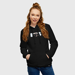 Толстовка-худи хлопковая женская BTS art, цвет: черный — фото 2