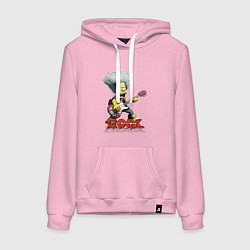 Толстовка-худи хлопковая женская Rock Simpsons style, цвет: светло-розовый