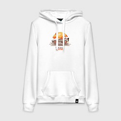 Толстовка-худи хлопковая женская Back to the future, цвет: белый