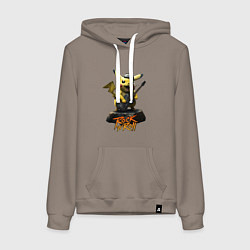 Женская толстовка-худи Пикачу рокер с гитарой