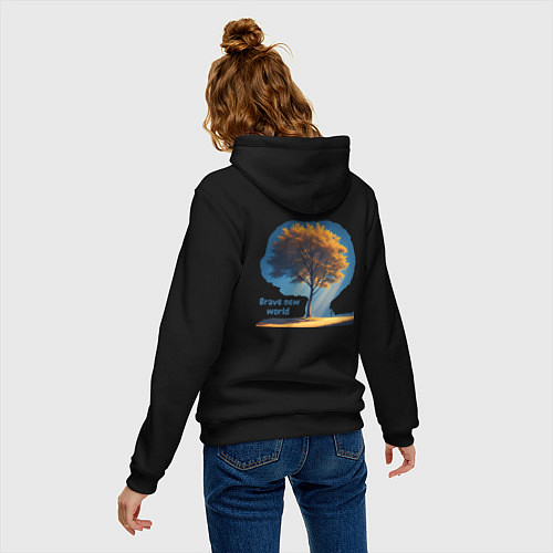 Женская толстовка-худи Дивный новый мир / Черный – фото 4