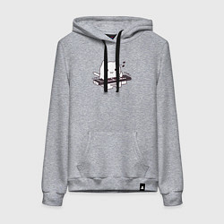 Толстовка-худи хлопковая женская Аниме Бонго кот, цвет: меланж