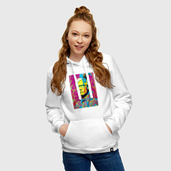 Толстовка-худи хлопковая женская Andy Warhol - pop art, цвет: белый — фото 2