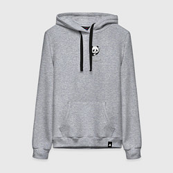 Толстовка-худи хлопковая женская Панда в кармане, цвет: меланж