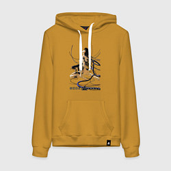 Толстовка-худи хлопковая женская Майор Мотоко Кусанаги, цвет: горчичный