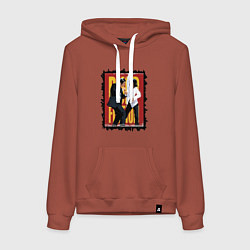 Толстовка-худи хлопковая женская Криминальное чтиво - танец, цвет: кирпичный