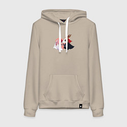 Толстовка-худи хлопковая женская Свадьба Чародея, цвет: миндальный