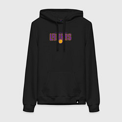 Толстовка-худи хлопковая женская Team Lakers, цвет: черный