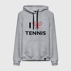 Толстовка-худи хлопковая женская I Love Tennis, цвет: меланж