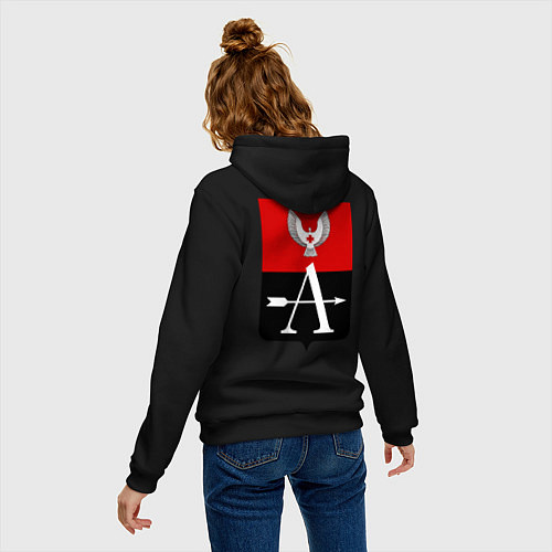 Женская толстовка-худи Алнашский район / Черный – фото 4