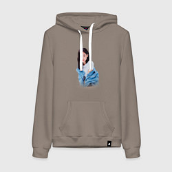 Толстовка-худи хлопковая женская Jennie Kim Kpop, цвет: утренний латте