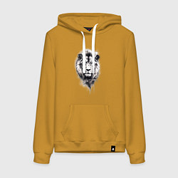 Женская толстовка-худи Голова льва рисунок карандашом