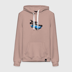 Толстовка-худи хлопковая женская Chevrolet Camaro SS, цвет: пыльно-розовый