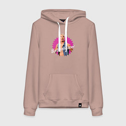 Толстовка-худи хлопковая женская Барбигеймер Роберт, цвет: пыльно-розовый