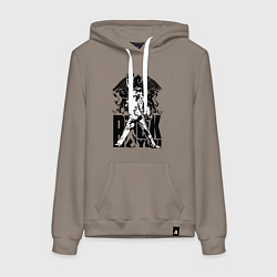 Толстовка-худи хлопковая женская Queen rock you, цвет: утренний латте