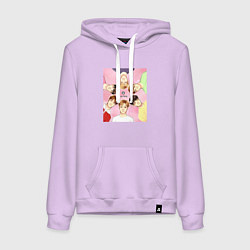 Толстовка-худи хлопковая женская Astro team, цвет: лаванда