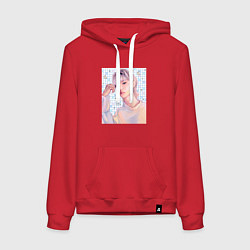 Толстовка-худи хлопковая женская Феликс - Stray Kids, цвет: красный