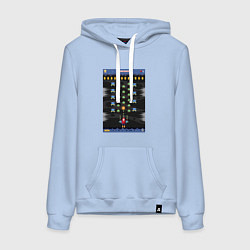 Толстовка-худи хлопковая женская Old game Space invaders, цвет: мягкое небо