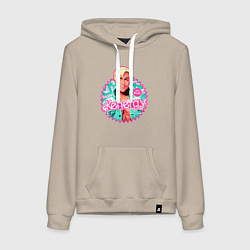 Толстовка-худи хлопковая женская Кен Барби, цвет: миндальный