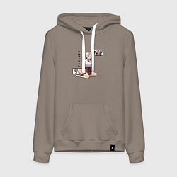 Толстовка-худи хлопковая женская Сильфиетта Грейрат - Реинкарнация безработного, цвет: утренний латте