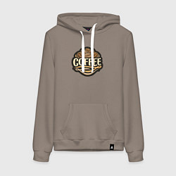 Толстовка-худи хлопковая женская Coffee drink, цвет: утренний латте