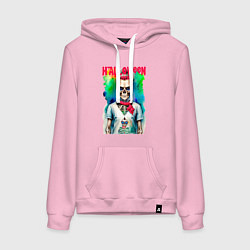 Толстовка-худи хлопковая женская MoMo - Halloween, цвет: светло-розовый