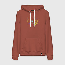 Толстовка-худи хлопковая женская Style jazz, цвет: кирпичный