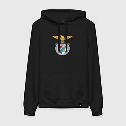 Толстовка-худи хлопковая женская Benfica club, цвет: черный