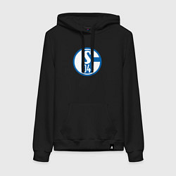 Толстовка-худи хлопковая женская Schalke 04 fc club, цвет: черный