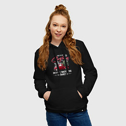 Толстовка-худи хлопковая женская Movie watching shirt, цвет: черный — фото 2