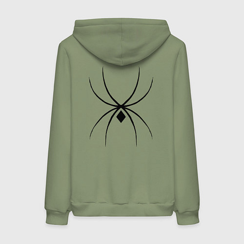 Женская толстовка-худи Черный паук / Авокадо – фото 2