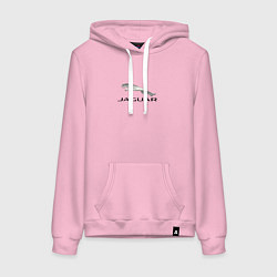 Толстовка-худи хлопковая женская Ягуар спорт кар, цвет: светло-розовый
