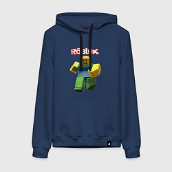 Толстовка-худи хлопковая женская Roblox бегущий персонаж, цвет: тёмно-синий