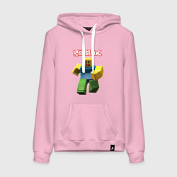Толстовка-худи хлопковая женская Roblox бегущий персонаж, цвет: светло-розовый