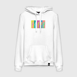 Толстовка-худи хлопковая женская Color guitars, цвет: белый