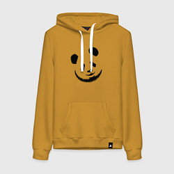 Толстовка-худи хлопковая женская Голова милой панды, цвет: горчичный