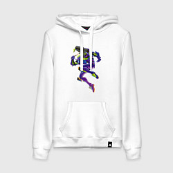 Толстовка-худи хлопковая женская Био-робот евангелион 01, цвет: белый